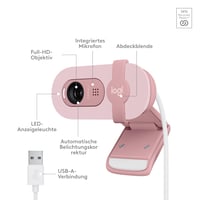Webkamera Logitech Brio 100 Full HD na porady a streamovanie, automatické vyváženie svetla, zabudovaný mikrofón, kryt na ochranu súkromia, USB-A 7
