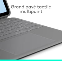 Logitech Combo Touch puzdro s klávesnicou pre 13-palcový iPad Air (M2, M3, M4) – odnímateľné s podsvietením, francúzske rozloženie AZERTY, sivé 4
