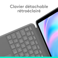 Logitech Combo Touch puzdro s klávesnicou pre 13-palcový iPad Air (M2, M3, M4) – odnímateľné s podsvietením, francúzske rozloženie AZERTY, sivé 3