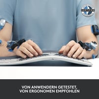 Bezdrôtová ergonomická klávesnica Logitech ERGO K860, delený dizajn, s opierkou na zápästie, Bluetooth a USB, Windows a Mac, QWERTZ 8