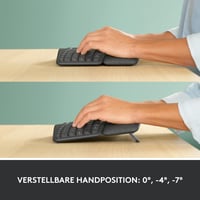 Bezdrôtová ergonomická klávesnica Logitech ERGO K860, delený dizajn, s opierkou na zápästie, Bluetooth a USB, Windows a Mac, QWERTZ 10