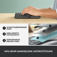 Bezdrôtová ergonomická klávesnica Logitech ERGO K860, delený dizajn, s opierkou na zápästie, Bluetooth a USB, Windows a Mac, QWERTZ 7