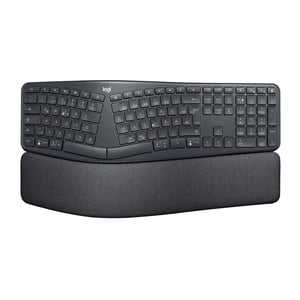 Tastatură Ergonomică Wireless Logitech ERGO K860, Design Divizat, cu Suport pentru Încheieturi, Bluetooth și USB, QWERTZ, Grafit