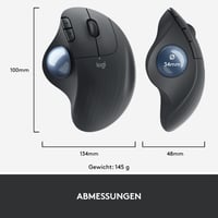 Mouse Trackball Wireless Logitech ERGO M575 for Business - Control cu degetul mare, Ergonomic, Bluetooth, Logi Bolt, Grafit 3