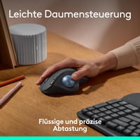 Mouse Trackball Wireless Logitech ERGO M575 for Business - Control cu degetul mare, Ergonomic, Bluetooth, Logi Bolt, Grafit 4