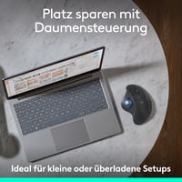 Bezdrôtová trackball myš Logitech ERGO M575S, Bluetooth + USB prijímač – grafitová 8