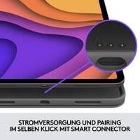 Klávesnica s puzdrom Logitech Folio Touch pre iPad s trackpadom a Smart Connector – Air 11-palcový (M2, M3), Air (4. a 5. gen.), QWERTZ, sivá 9
