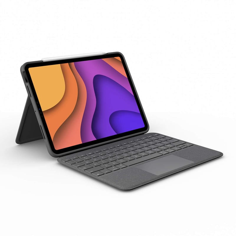Klávesnica s puzdrom Logitech Folio Touch pre iPad s trackpadom a Smart Connector – Air 11-palcový (M2, M3), Air (4. a 5. gen.), QWERTZ, sivá