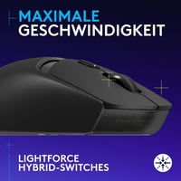 Bezdrôtová herná myš Logitech G G309 LIGHTSPEED, snímač Hero 25K, spínače LightForce, výdrž batérie viac ako 300 hodín, 6 programovateľných tlačidiel, PC a Mac, čierna 2