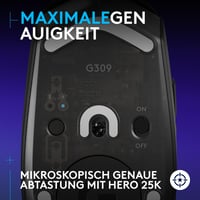Bezdrôtová herná myš Logitech G G309 LIGHTSPEED, snímač Hero 25K, spínače LightForce, výdrž batérie viac ako 300 hodín, 6 programovateľných tlačidiel, PC a Mac, čierna 4