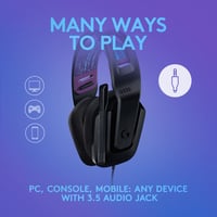 Káblová herná náhlavná súprava Logitech G G335 s mikrofónom s funkciou Flip-to-Mute, 3,5 mm jack, náušníky z pamäťovej peny, pre PC, PlayStation, Xbox, Nintendo Switch 3