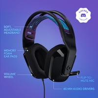 Káblová herná náhlavná súprava Logitech G G335 s mikrofónom s funkciou Flip-to-Mute, 3,5 mm jack, náušníky z pamäťovej peny, pre PC, PlayStation, Xbox, Nintendo Switch 7