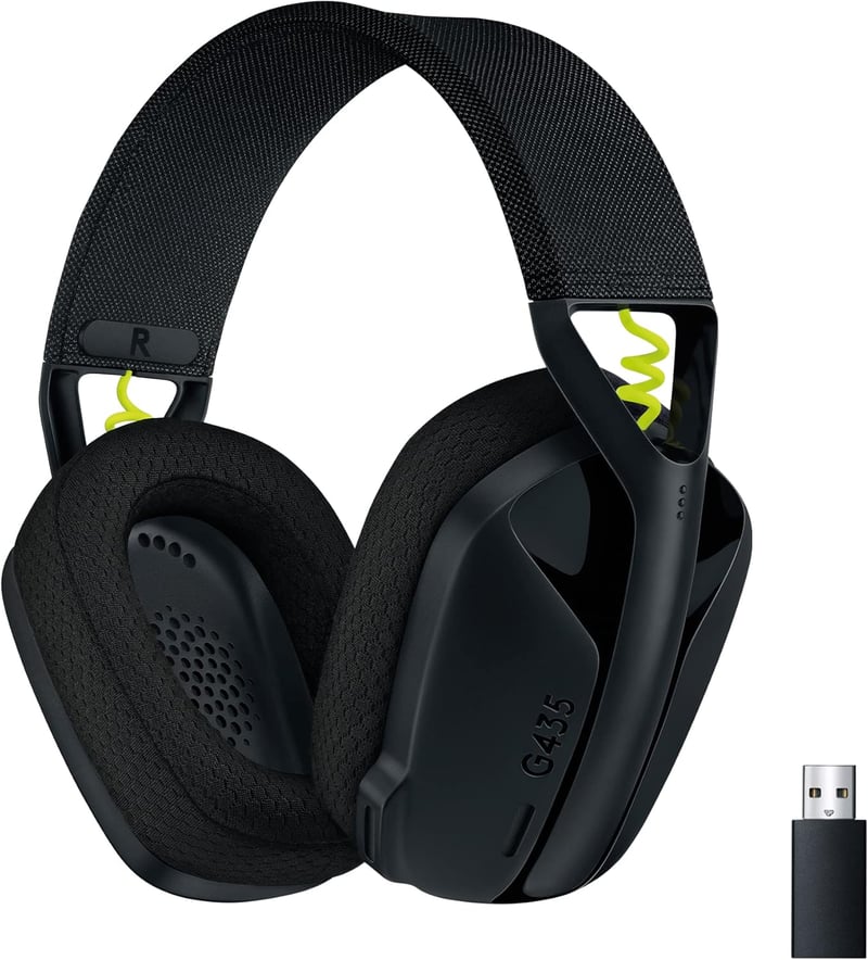 Logitech G G435 Wireless Gaming Headset - Könnyű fejhallgató, 18 órás akkumulátor, Dolby Atmos - Headset, Black, G435 | +18h battery