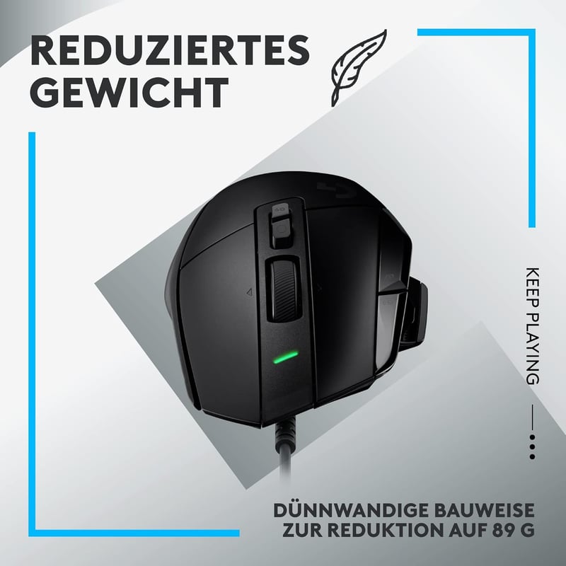 Logitech G G502 X Gaming Egér Kábeles LIGHTFORCE Hibrid Optikai-Mechanikus Gomb Hero 25K Szenzor PC Mac Windows Fekete - Gaming Souris, black, G502 X