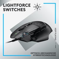 Logitech G G502 X Gaming Egér Kábeles LIGHTFORCE Hibrid Optikai-Mechanikus Gomb Hero 25K Szenzor PC Mac Windows Fekete - Gaming Souris, black, G502 X 2