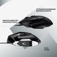 Herná myš Logitech G G502 X (káblová) – hybridné opticko-mechanické spínače LIGHTFORCE, snímač HERO 25K, kompatibilná s PC/Mac, čierna 5