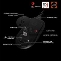Logitech G PRO Wireless Gaming Egér esports szintű teljesítmény vezeték nélküli, fekete PC játékhoz 5
