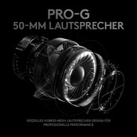 Căști de gaming Logitech G PRO X generația a 2-a – Blue VO!CE, DTS 7.1, difuzoare PRO-G de 50 mm, compatibile cu PC, PS4, Xbox One, Switch, VR, negru 7