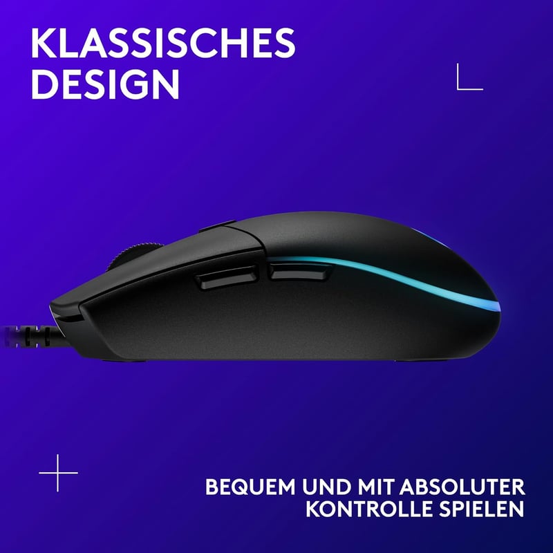Logitech G203 Gaming Egér RGB Világítással 8000 DPI Szenzorral - G203, black