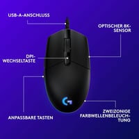 Logitech G203 Gaming Egér RGB Világítással 8000 DPI Szenzorral - G203, black 7