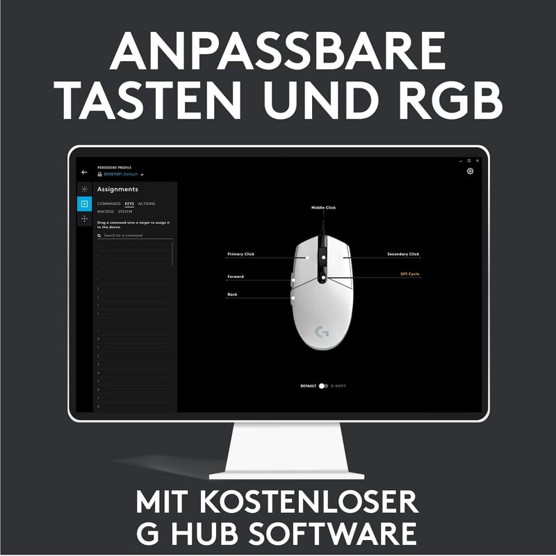 Logitech G203 Gaming Egér RGB Világítással 8000 DPI Szenzorral - G203, black