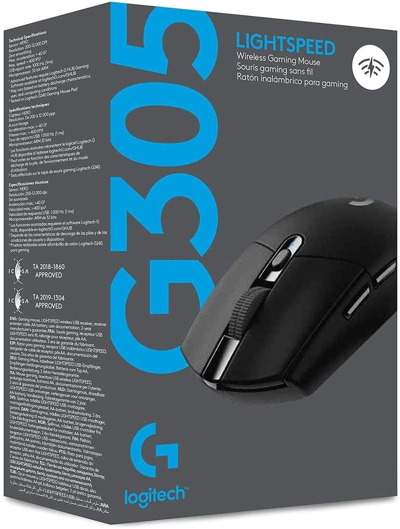 Logitech G305 LIGHT SPEED Wireless Gaming Egér 12000 DPI, 250 Óra Akkumulátor - black