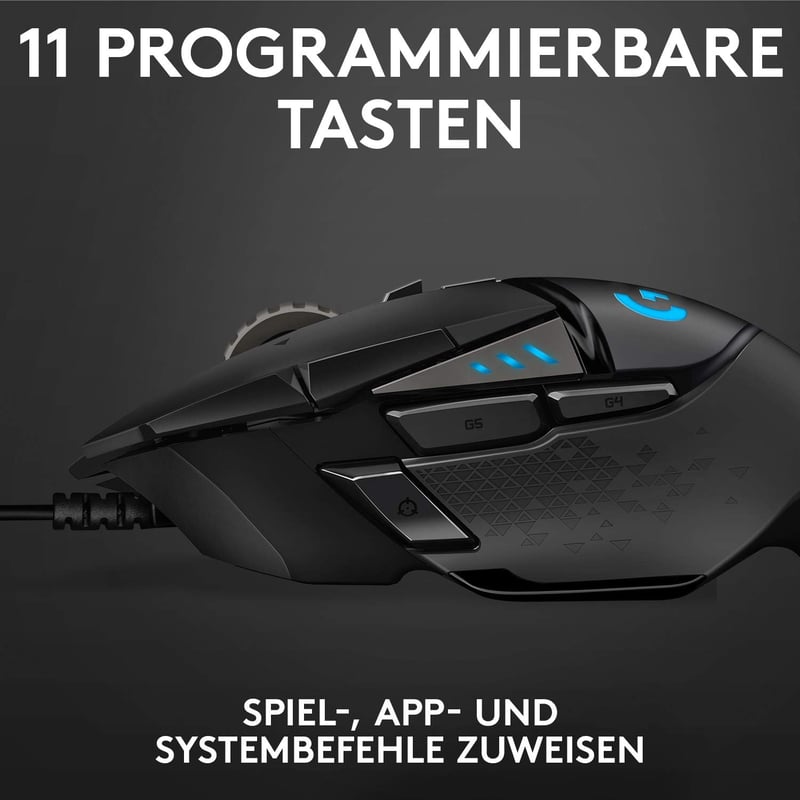 Logitech G502 HERO Gaming Egér 16000 DPI RGB 11 Gomb Fekete - Gaming Mouse, G502 HERO