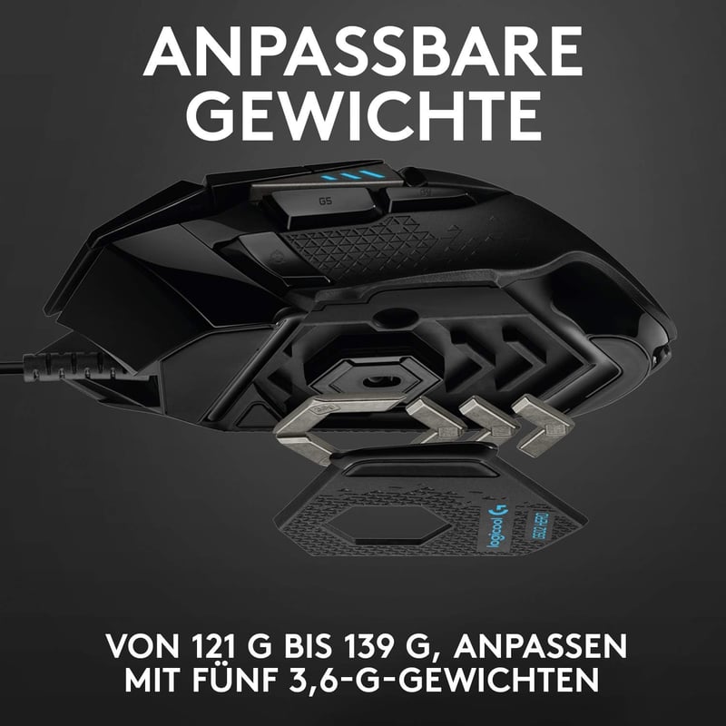 Logitech G502 HERO Gaming Egér 16000 DPI RGB 11 Gomb Fekete - Gaming Mouse, G502 HERO