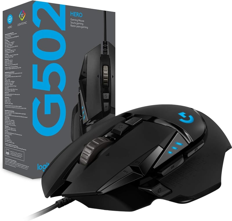Logitech G502 HERO Gaming Egér 16000 DPI RGB 11 Gomb Fekete - Gaming Mouse, G502 HERO