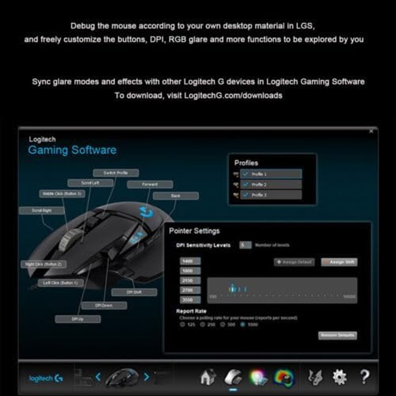 Logitech G502 Hero Gaming Egér Magas Pontosságú Szenzor