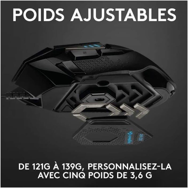 Logitech G502 HERO Gaming Egér RGB 16000 DPI 11 Gomb Fekete - gaming mouse, G502 HERO