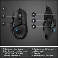 Logitech G502 HERO Gaming Egér RGB 16000 DPI 11 Gomb Fekete - gaming mouse, G502 HERO 6