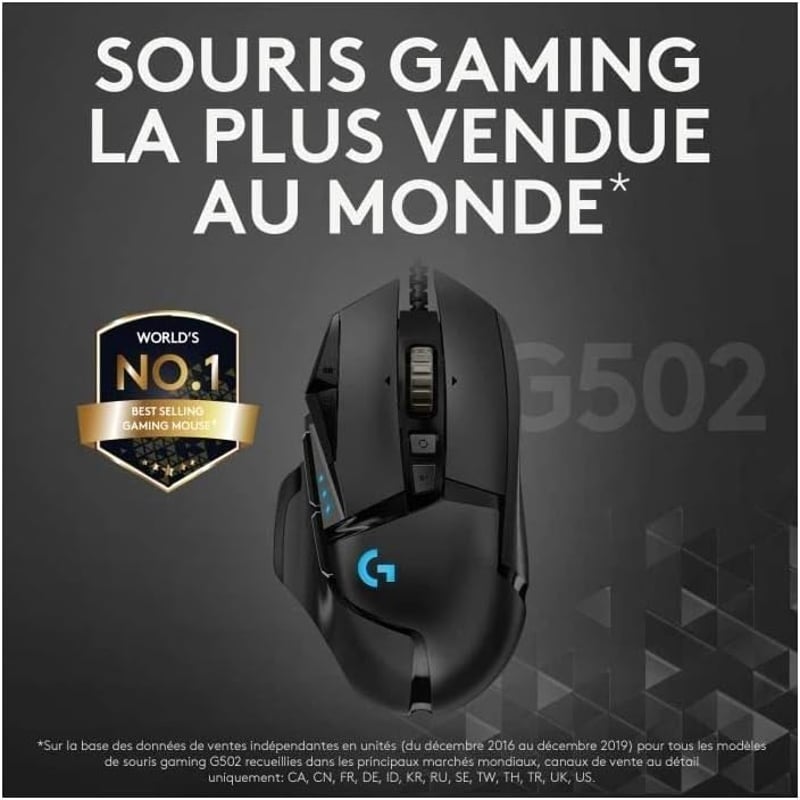 Logitech G502 HERO Gaming Egér RGB 16000 DPI 11 Gomb Fekete - gaming mouse, G502 HERO