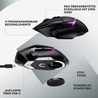 Bezdrôtová herná myš Logitech G502 X Plus Lightspeed RGB – spínače LIGHTFORCE, snímač HERO 25K, LIGHTSYNC RGB, kompatibilná s PC/Mac 7
