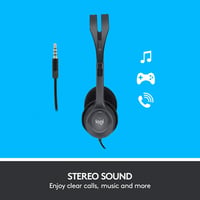 Slúchadlá s mikrofónom Logitech H111, stereo headset, mikrofón s potlačením hluku, nastaviteľný hlavový most, 3,5 mm jack konektor, PC/Mac/notebook/ 2
