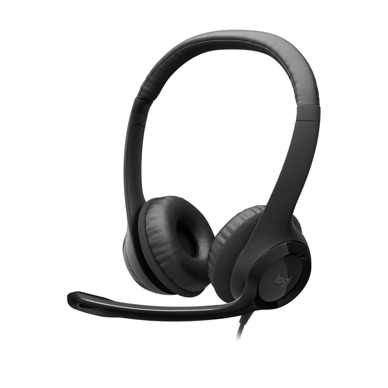 USB slúchadlá s mikrofónom Logitech H390, mikrofón s potlačením šumu, stereofónny zvuk, polstrovaný hlavový most a náušníky, 223 cm kábel, PC, Mac, notebook