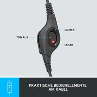 USB slúchadlá s mikrofónom Logitech H390, mikrofón s potlačením šumu, stereofónny zvuk, polstrovaný hlavový most a náušníky, 223 cm kábel, PC, Mac, notebook 4