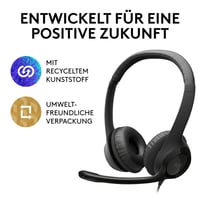 USB slúchadlá s mikrofónom Logitech H390, mikrofón s potlačením šumu, stereofónny zvuk, polstrovaný hlavový most a náušníky, 223 cm kábel, PC, Mac, notebook 10