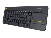 Bezdrôtová klávesnica Logitech K400 Plus so vstavaným touchpadom, čierna, nemecké rozloženie QWERTZ, pre TV 5