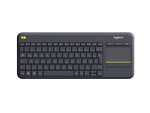 Bežična tipkovnica Logitech K400 Plus s ugrađenim touchpadom, crna, QWERTZ njemački raspored, za TV