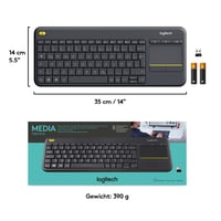 Bezdrôtová klávesnica Logitech K400 Plus so vstavaným touchpadom, čierna, nemecké rozloženie QWERTZ, pre TV 3
