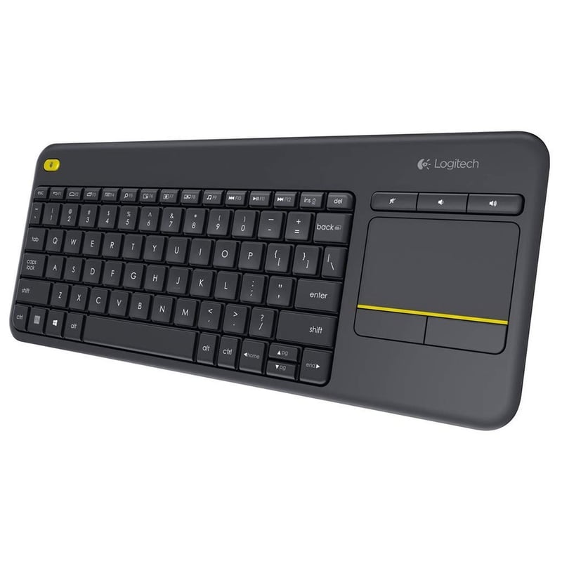 Bezdrôtová klávesnica Logitech K400 Plus s touchpadom, 2,4 GHz, USB Unifying, Windows/Android/ChromeOS, belgické rozloženie AZERTY, čierna