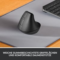 Vertikálna ergonomická myš Logitech Lift pre ľavákov, pre ľavú ruku, bezdrôtová, Bluetooth, Logi Bolt, 4 tlačidlá, Windows/macOS/iPadOS, PC/notebook - 3
