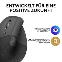 Vertikálna ergonomická myš Logitech Lift pre ľavákov, pre ľavú ruku, bezdrôtová, Bluetooth, Logi Bolt, 4 tlačidlá, Windows/macOS/iPadOS, PC/notebook - 7