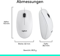 Logitech M100 vezetékes USB optikai egér, kétkezes, 1000 DPI - fehér 8
