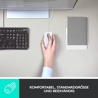 Logitech M100 vezetékes USB optikai egér, kétkezes, 1000 DPI - fehér 2