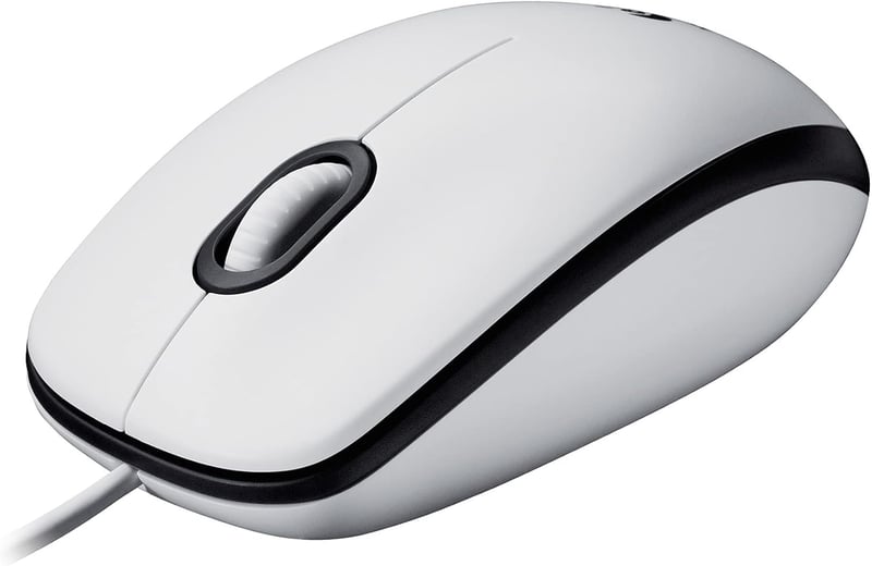 Logitech M100 vezetékes USB optikai egér, kétkezes, 1000 DPI - fehér