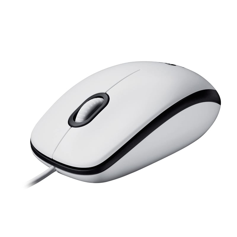 Logitech M100 vezetékes USB optikai egér, kétkezes, 1000 DPI - fehér