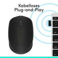 Bezdrôtová myš Logitech M171, 2,4 GHz USB prijímač, optický senzor, 12-mesačná výdrž batérie, pre pravákov aj ľavákov, 3 tlačidlá, PC/Mac – čierna 8