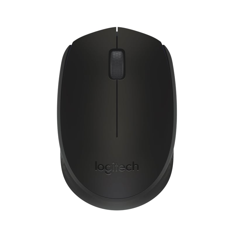 Bezdrôtová myš Logitech M171, 2,4 GHz USB prijímač, optický senzor, 12-mesačná výdrž batérie, pre pravákov aj ľavákov, 3 tlačidlá, PC/Mac – čierna